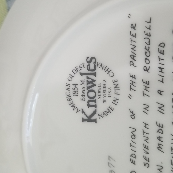 P1b - Knowles Norman Rockwell Plate "The Painter" 1983 LE Collector's Plate - Picture 8 of 9